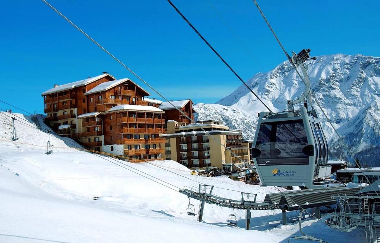 Appartement 6 places aux pieds des pistes avec piscine, wifi et parking privé PMR Orcières Esterno foto